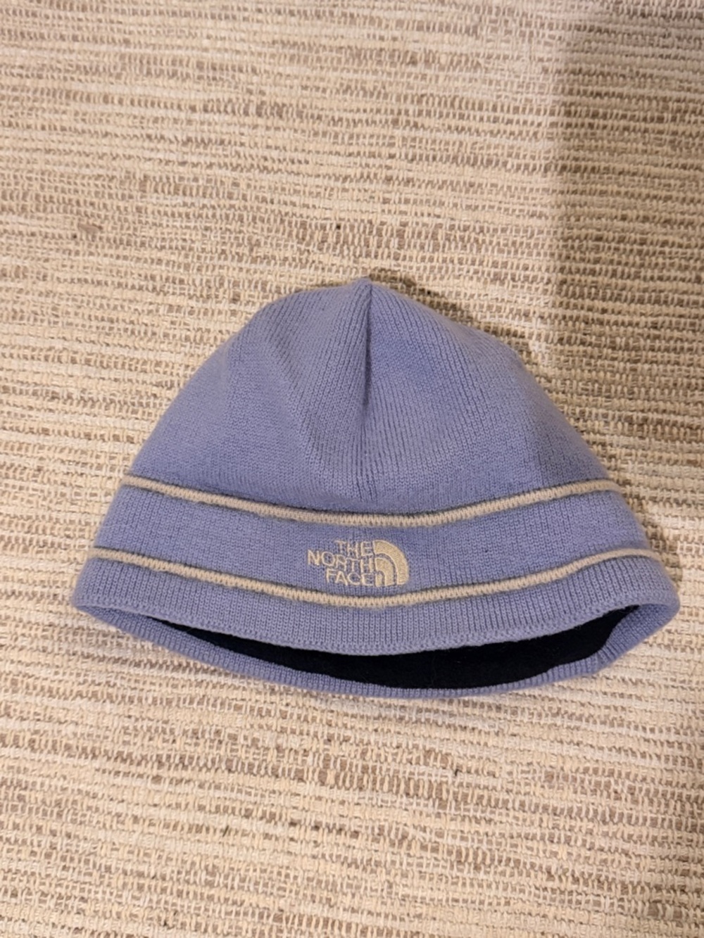 The North Face periwinkle Knit Beanie with Cream Accents VINTAGE